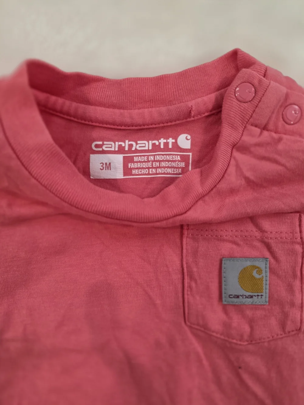 Carhartt Pink Long-Sleeve Baby One-Piece